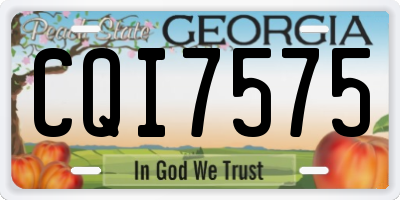 GA license plate CQI7575