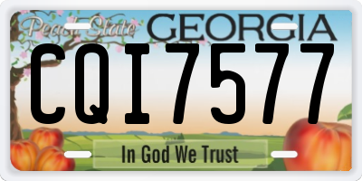 GA license plate CQI7577