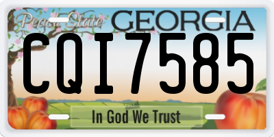 GA license plate CQI7585