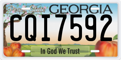 GA license plate CQI7592