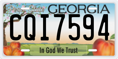 GA license plate CQI7594