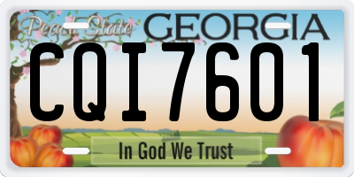 GA license plate CQI7601
