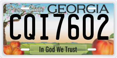 GA license plate CQI7602