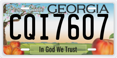 GA license plate CQI7607