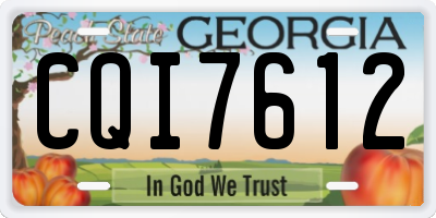 GA license plate CQI7612