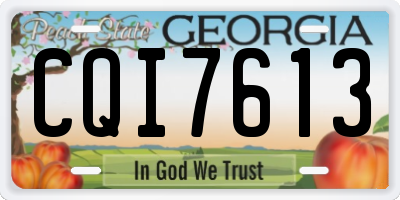 GA license plate CQI7613