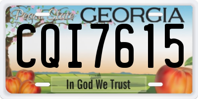 GA license plate CQI7615