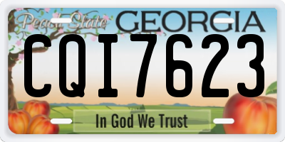 GA license plate CQI7623