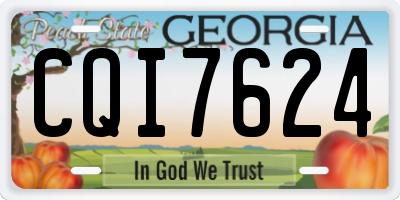 GA license plate CQI7624