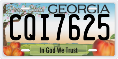 GA license plate CQI7625