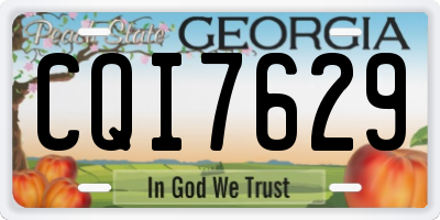 GA license plate CQI7629