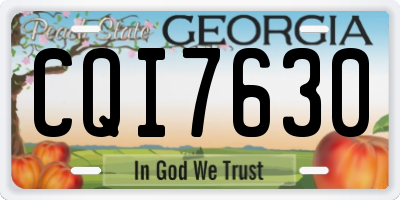 GA license plate CQI7630