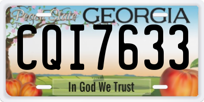 GA license plate CQI7633