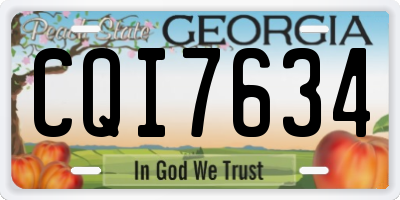 GA license plate CQI7634