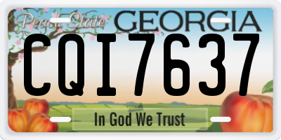 GA license plate CQI7637
