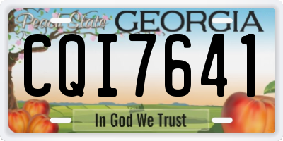 GA license plate CQI7641