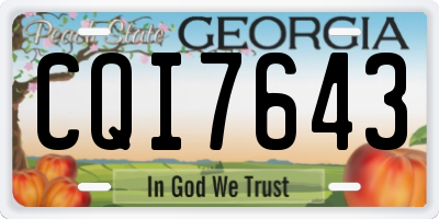 GA license plate CQI7643