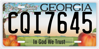 GA license plate CQI7645