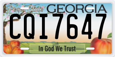GA license plate CQI7647