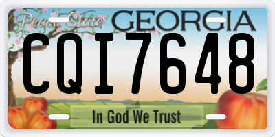 GA license plate CQI7648