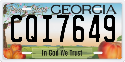 GA license plate CQI7649