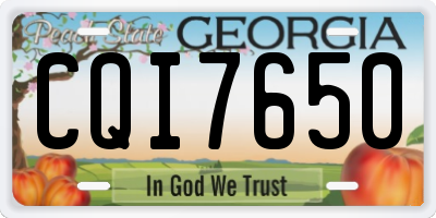 GA license plate CQI7650
