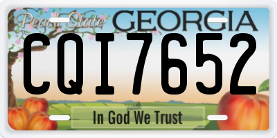 GA license plate CQI7652