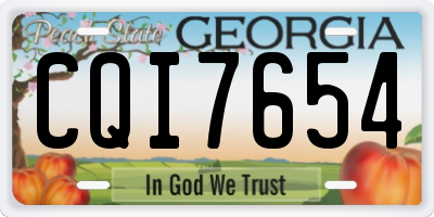GA license plate CQI7654
