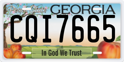 GA license plate CQI7665
