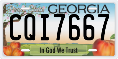 GA license plate CQI7667
