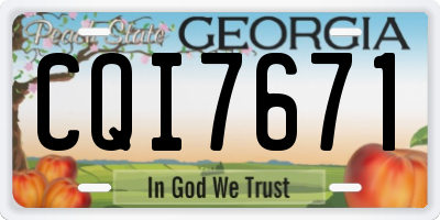 GA license plate CQI7671