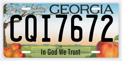 GA license plate CQI7672