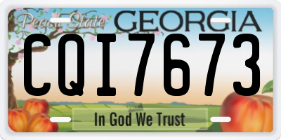 GA license plate CQI7673
