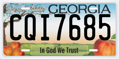 GA license plate CQI7685