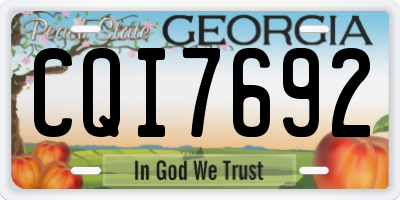 GA license plate CQI7692