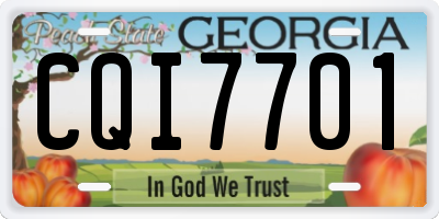 GA license plate CQI7701