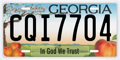 GA license plate CQI7704