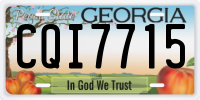 GA license plate CQI7715