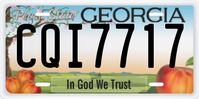GA license plate CQI7717