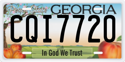 GA license plate CQI7720