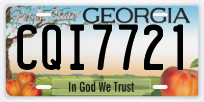 GA license plate CQI7721