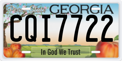 GA license plate CQI7722