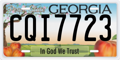 GA license plate CQI7723