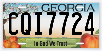 GA license plate CQI7724
