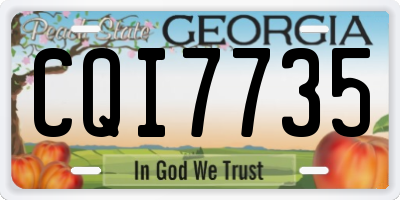 GA license plate CQI7735