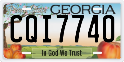 GA license plate CQI7740