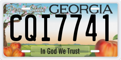 GA license plate CQI7741