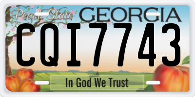 GA license plate CQI7743