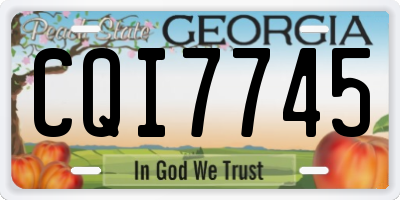 GA license plate CQI7745