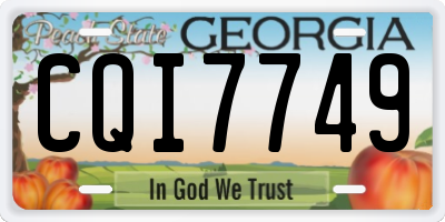 GA license plate CQI7749